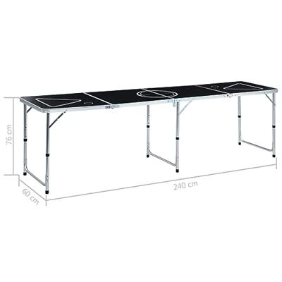 VidaXL Bierpongtafel inklapbaar 240 cm zwart