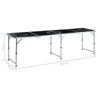 VidaXL Bierpongtafel inklapbaar 240 cm zwart - thumbnail