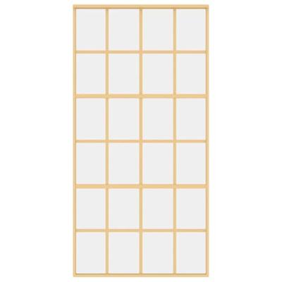 Schuifdeur 102,5x205 cm helder ESG-glas en aluminium goudkleur