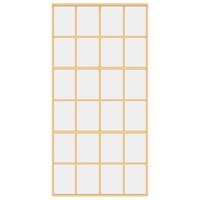 Schuifdeur 102,5x205 cm helder ESG-glas en aluminium goudkleur - thumbnail