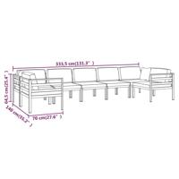7-delige Loungeset met kussens aluminium antracietkleurig - thumbnail