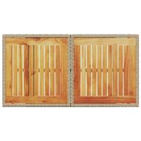 Tuintafel 100x55x73 cm poly rattan en acaciahout beige - thumbnail