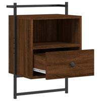 Nachtkastje wandgemonteerd 40x30x61 cm hout bruin eikenkleur - thumbnail