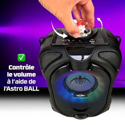 Altoparlante luminoso Bluetooth per karaoke - INOVAALLEY - DANCE CUBE 44 - 150W - Microfono a filo