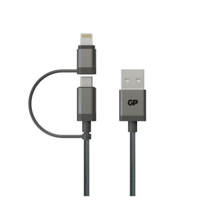 GP CB03 Charge & Sync kabel, 2-in-1 Micro USB + Lightning connector GP CB03 Charge & Sync kabel, 2-in-1 Micro USB + Lightning connector