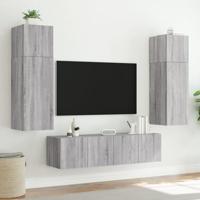 Tv-wandmeubels met LED 2 st 80x35x31 cm grijs sonoma - thumbnail