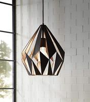 Eglo HanglampCarlton 1 31cm zwart met koper - 49254 - thumbnail