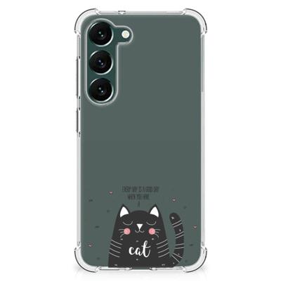 Samsung Galaxy S23 Plus Stevig | Bumper Hoesje | Cat Good Day Samsung Galaxy S23 Plus Stevig | Bumper Hoesje | Cat Good Day
