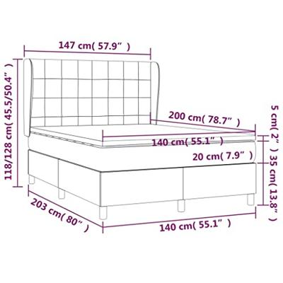 Boxspring met matras stof zwart 140x200 cm