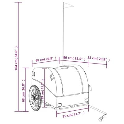 VidaXL Fietstrailer 45 kg ijzer zwart en rood - thumbnail