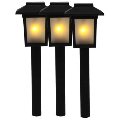 3x Tuinlamp fakkel / tuinverlichting met vlam effect 34,5 cm   -