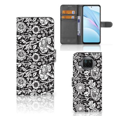 Xiaomi Mi 10T Lite Hoesje Black Flowers Xiaomi Mi 10T Lite Hoesje Black Flowers