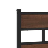 Bedframe met hoofdbord zonder matras bruin eiken 150x200 cm - thumbnail