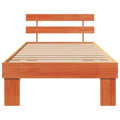Bedframe met hoofdeinde Bruin 80 x 200 cm Massief grenenhout