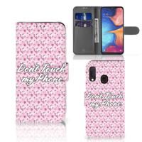 Samsung Galaxy A20e Portemonnee Hoesje Flowers Pink DTMP - thumbnail
