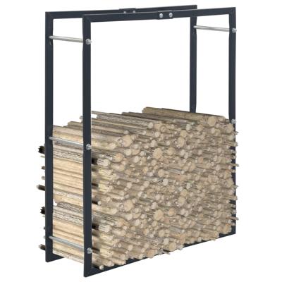 VidaXL Haardhoutrek 80x25x100 cm staal zwart VidaXL Haardhoutrek 80x25x100 cm staal zwart