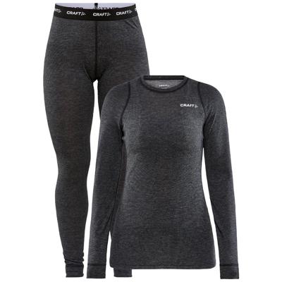 Craft 1909710 Core Wool Merino Set Wmn - Black Melange - S Craft 1909710 Core Wool Merino Set Wmn - Black Melange - S