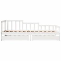 Slaapbank met lades 90x190 cm massief grenenhout - thumbnail