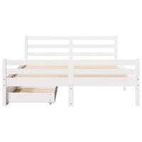 Bedframe zonder matras massief grenenhout wit 140x200 cm - thumbnail