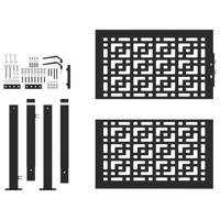 Poort met kruisontwerp 105x105 cm staal zwart - thumbnail