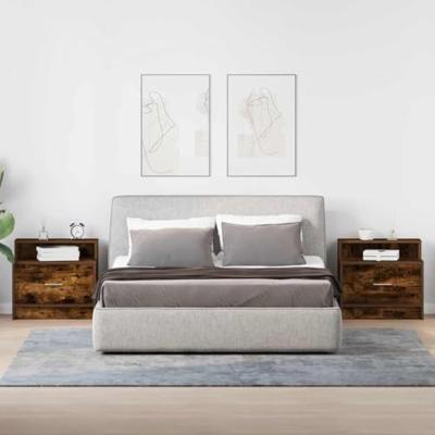 Nachtkastjes 2 st met lade 51x31x47 cm gerookt eikenkleurig