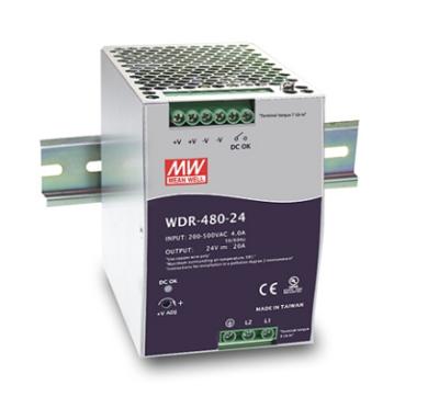 Mean Well wdr-480 – 48 480 W Metallic Power Supply Unit – Power Supply Units (480 W, 180 – 550 V, 1%, 47 – 63 Hz, 1.6 A/400 VAC, 4 A/230 VAC, Active)