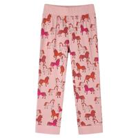 Kinderpyjama met lange mouwen paardenprint 104 lichtroze - thumbnail