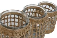 Vaas Home ESPRIT Natuurlijk Kristal 16,5 x 16,5 x 27 cm (3 Onderdelen) - thumbnail