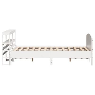 Bedframe zonder matras massief grenenhout wit 120x200 cm