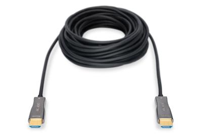 Digitus AK-330125-100-S HDMI-kabel HDMI / Glasvezel Aansluitkabel HDMI-A-stekker, HDMI-A-stekker 10.00 m Zwart 4K UHD
