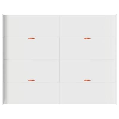 Opbergbedframe met hoofdeinde Wit 135 x 190 cm Bewerkt hout