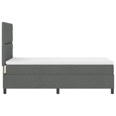 Boxspring Bed met Matras Donkergrijs 100x200 cm Stof