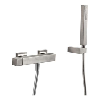 Douchemengkraan Tres Cuadro Exclusive Opbouw Vierkant met Handdoucheset RVS