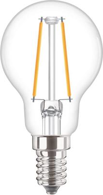 Philips LED kogel E14 2-25W 2700K filament helder - LED3727