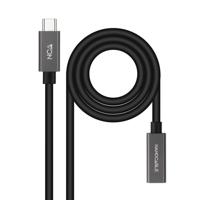 NANOCABLE 10.01.4402 - USB 3.2 Gen2 x 2 20 Gbps 3A-kabel, 4K/60Hz, USB-C mannelijk naar USB-C aansluiting, zwart, 2m - thumbnail