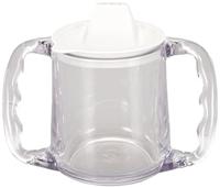Caring mug - inclusief tuitdeksel | Met 2 handgrepen | Tuitbekers | Inhoud: 300 ml | Drinkbeker transparant | HCAA5710W - thumbnail