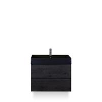 Maxx XL Badmeubelset 80 cm - Black Oak - Wastafel Kube Zwart 1 kraangat - thumbnail