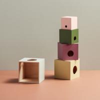 Kids Concept - Edvin - Cubes Wood 5 pcs (1000451) - thumbnail