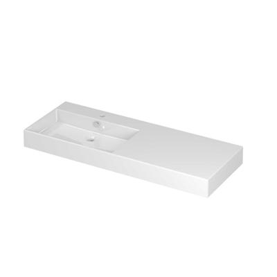 INK Unlimited Wastafel Porselein Links Zonder Kraangat - 1200x450x110 mm - Glans Wit