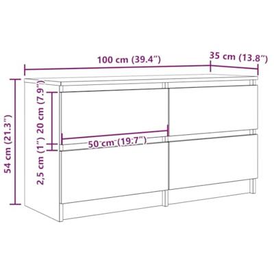 Tv-meubel 100x35x54 cm bewerkt hout zwart