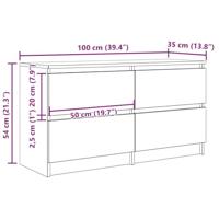 Tv-meubel 100x35x54 cm bewerkt hout grijs sonoma eikenkleurig - thumbnail