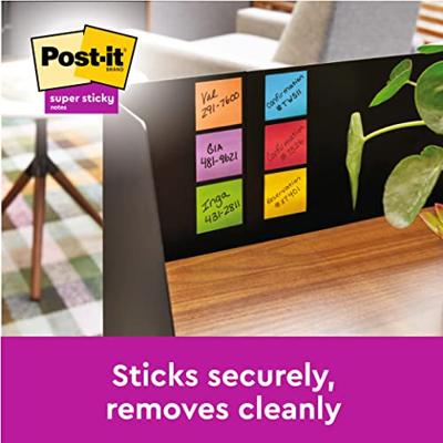 Post-it Super Sticky notes Soulful, 90 vel, ft 76 x 127 mm, geassorteerde kleuren, pak van 6 blokken - thumbnail