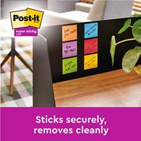 Post-it Super Sticky Z-notes Oasis, 90 vel, ft 76 x 76 mm, geassorteerde kleuren, pak van 5 blokken - thumbnail