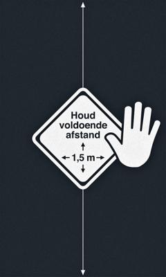 Kangaro Deurmat AFSTAND HOUDEN 90x150cm
