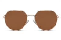 CWI zonnebril rechthoekig volledig omrand cat. 3 goud/bruin - thumbnail