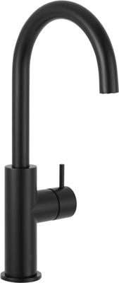 Wastafelkraan Qisani Flow Gebogen Geborsteld Mat Zwart Wastafelkraan Qisani Flow Gebogen Geborsteld Mat Zwart