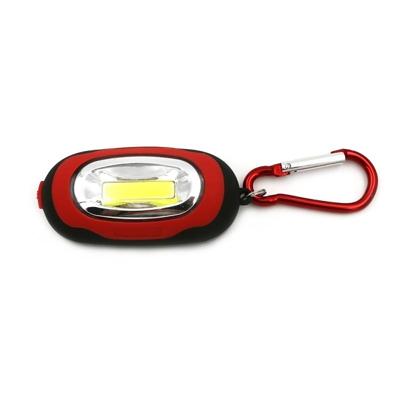 Draagbare mini sleutelhanger Pocket Torch COB LED licht zaklamp lamp met 3 modi (rood)