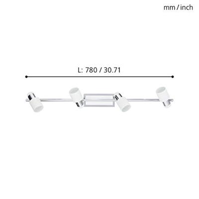 Eglo Spots GU10Davida 4-lichts metaalgrijs - 92087