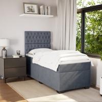 Boxspring met matras fluweel donkergrijs 160x200 cm - thumbnail