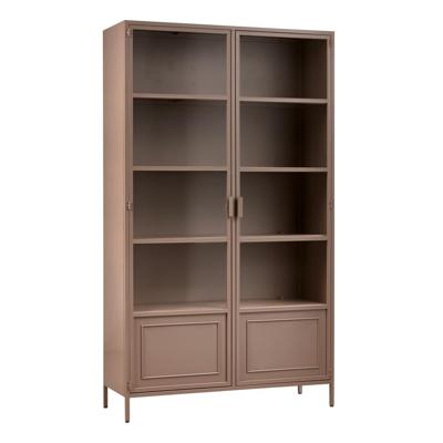 WOOOD Vitrinekast 'Ronja' 189 x 110cm, kleur Military Brown WOOOD Vitrinekast 'Ronja' 189 x 110cm, kleur Military Brown